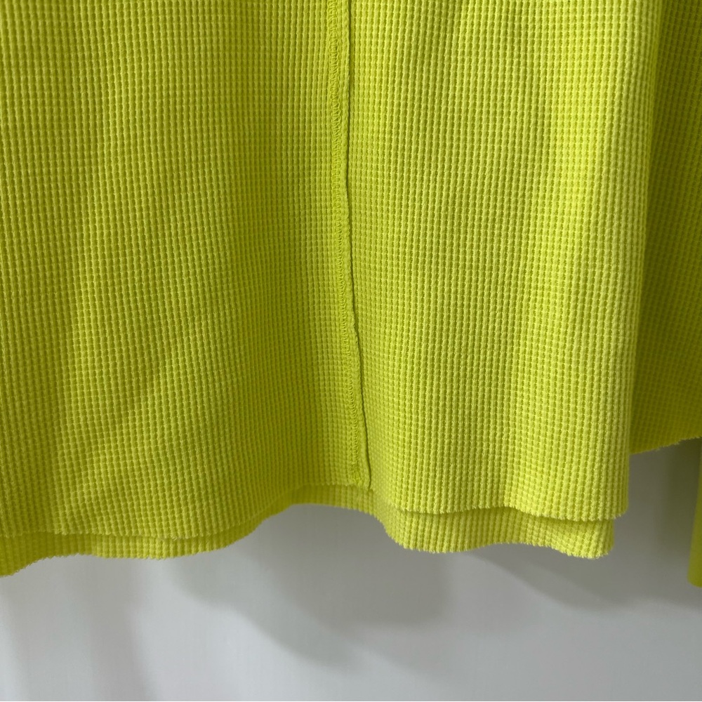 NWT Sundry Bright Yellow Dream American Waffle Print Long Sleeve Top, Size Large - Picture 5 of 9